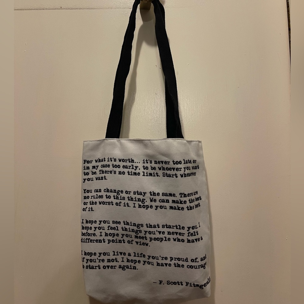 Side Bag with quotes/sayings.